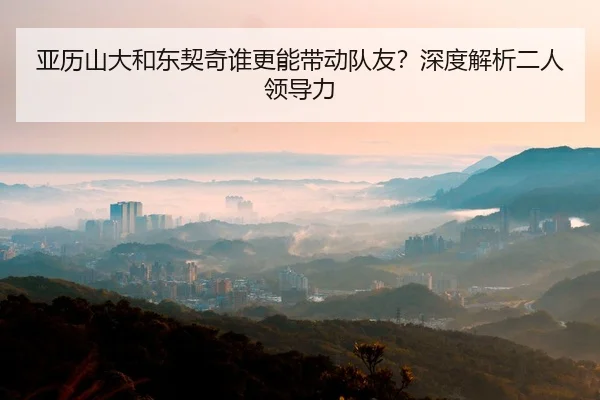 亚历山大和东契奇谁更能带动队友？深度解析二人领导力
